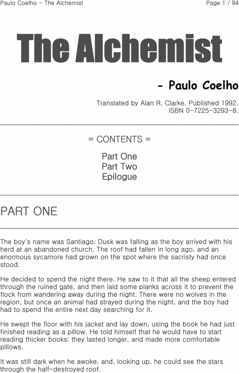 Product picture The Alchemist - Paulo Coelho